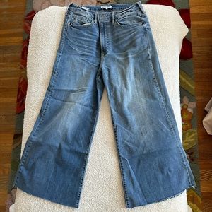 Only worn in an ad- high waisted 11” wide leg jean with stretch. 22” inseam